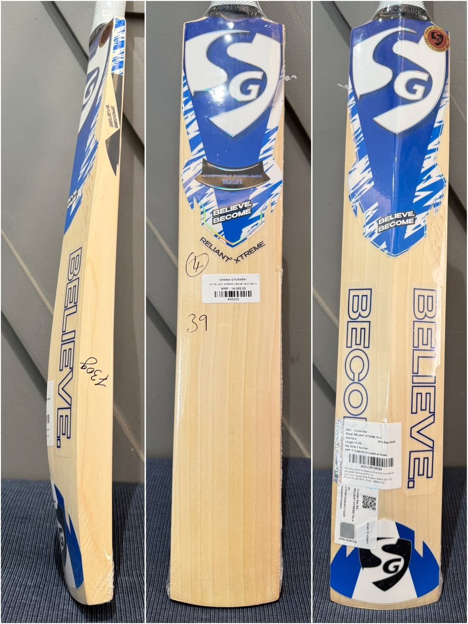 SG Reliant Xtreme Size 4 Cricket Bat