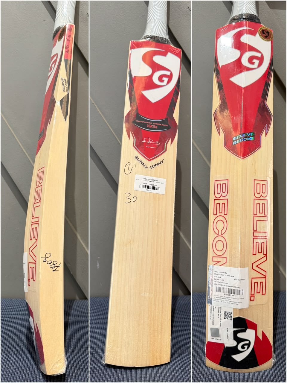 SG Sunny Tonny Junior Size 4 Cricket Bat