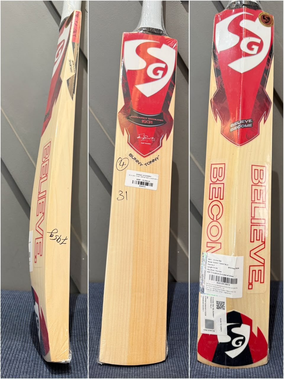 SG Sunny Tonny Junior Size 4 Cricket Bat